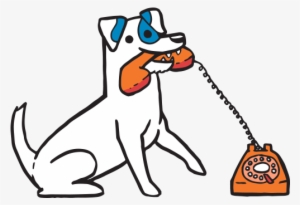 Jack Russell Terrier Illustration With A Rotary Phone - Mobile Phone #3238836
