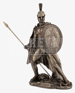 Leonidas With Spear And Shield Bronze Statue #3239398