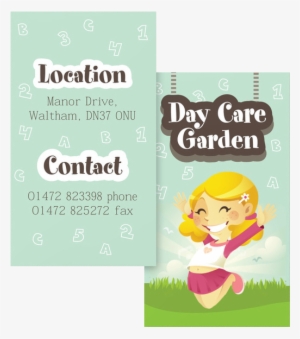 Graphic Daycare Business Card Template - Jumping For Joy Cartoon #3239470