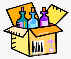 Wine Bottles In A Shipping Case Royalty Free Vector - Case Of Wine Clipart #3239933