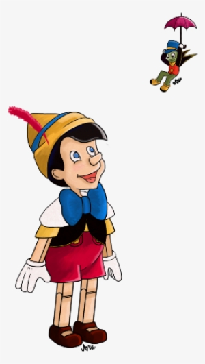 Pinocchio Looking At Jiminy - Pinocchio And Jiminy Cricket Png #3240555