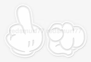 The Sticker Consists Only Of The White Area Shown Below - Car Stickers Of Hands #3242380