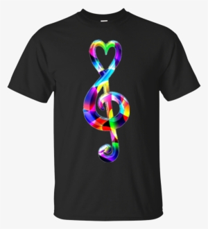 Colorful Rainbow Heart Treble Clef T-shirt Musical - Prodigy Mobb Deep T Shirt #3242838