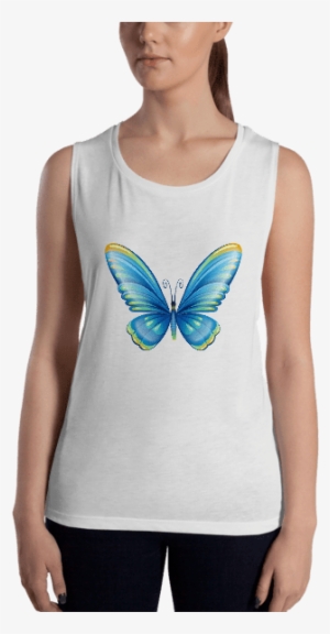 Ladies' Cute Butterfly Muscle Tank Top - T-shirt #3243542