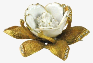 Vintage Hobe Glass & Rhinestone Flower Brooch Offered - Artificial Flower #3244248