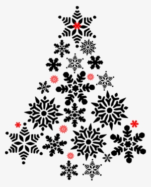 Original Png Clip Art File Snowflake Tree Black And #3246227