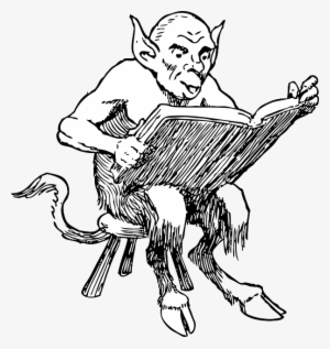 Free Download Public Domain Demon Clipart Lucifer Devil - Devil Reading A Book #3246825