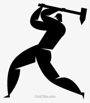 Person Using A Sledge Hammer Royalty Free Vector Clip - Hammer #3247975