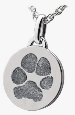 Round Paw Print Pendant, 14k Solid Yellow Or White - Gold #3248927