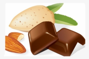 Chocolate Pieces And Almonds Composition - Clip Art #3249518