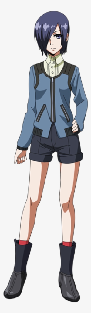 Touka Anime Design Front View - Tokyo Ghoul Kirishima Touka Cosplay Wig #3250129