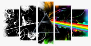 Rainbow In The Dark 5 Piece Canvas - Pink Floyd Rock Band Art 32x24 Poster Decor #3251201