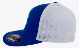 Sportsman Flex Fit Cool Mesh Fishing Hat - Blue And White Fitted Mesh Hat #3251420
