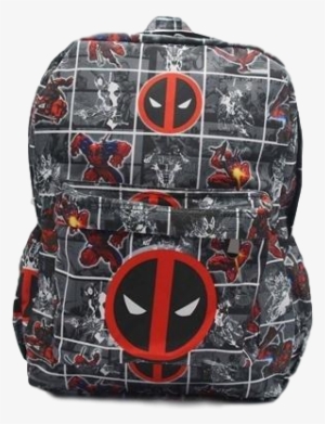 Deadpool Cartoon School Backpack - Marvel Deadpool Laptop Bag #3251542
