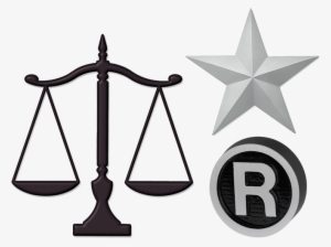 Scales Of Justice, Registered Mark And Prismatic Star - Clipart Scale Of Justice #3251869
