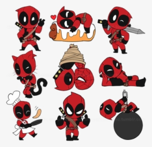 Pin Deadpool Face Clipart - Chibi Deadpool #3251979