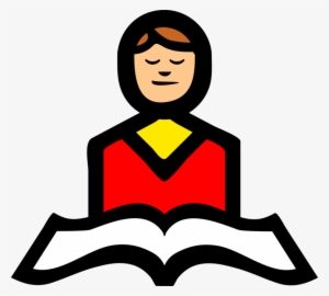 Vector Illustration Of Person Reading From Holy Bible - Cartoon Pastor #3252006