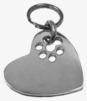 Medium Heart Cut-out Paw Tag Sterling Silver - Shop Silver Bones #3252392