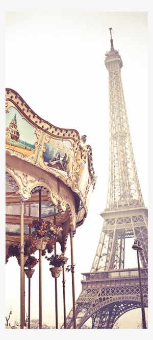Eiffel Tower Carousel Door Mural Buildings & Landmarks - Eiffel Tower Carousel #3254137