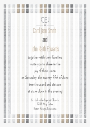Tan And Black Striped Invitation - Document #3255220