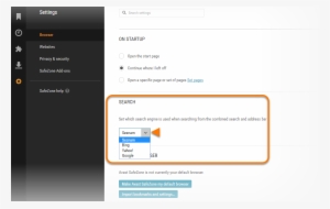 Click The Down-facing Arrow In The Search Section To - Avast Secure Browser Settings #3256519