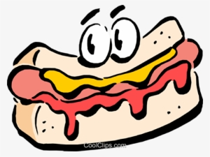 Cartoon Hotdog Royalty Free Vector Clip Art Illustration - Cartoon Hot Dog Moving #3257960