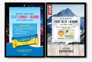 Two Call To Action Posters, One For Clif Bar And The - Luna Lemon Zest Snack Bar #3259100