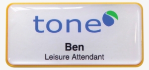 H4 Namebadge In A Yellow Frame, Domed C21 #3262119