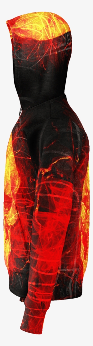 Matrix Fire Skull Hoodie - Illustration #3263954
