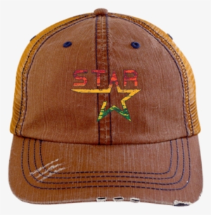 6990 Rasta Star Distressed Unstructured Trucker Cap - I'm Under Construction Distressed Trucker Cap #3264000