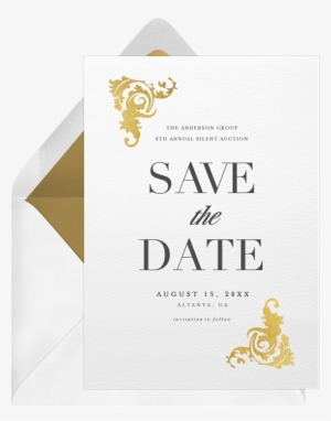 Ornate Gold Corners By Stacey Meacham Design, Llc @greenvelope - Save The Date #3264343