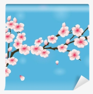 Vector Illustration Of Cherry Blossom Wall Mural • - Illustration #3264758