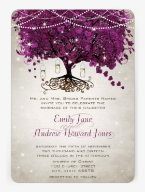 Heartleaf Masonjar - Leuchtende Lila Romantische Herz-blatt-hochzeit Karte #3264787