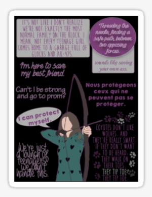 "allison Argent Quotes W/o Gun" Stickers By Tinkerz - Gun - Unisex T-shirt #3265260