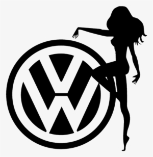 Jdm Vw Sexy Girl Decal - Volkswagen Logo Black #3266620