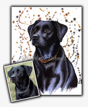 Black Lab - Black Labrador Circle Necklace - White M #3267236