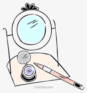 Makeup Mirror With Brush And Makeup Royalty Free Vector #3267240