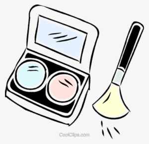 Cosmetics With Makeup Brush Royalty Free Vector Clip - Ilustração Pincel Maquiagem #3267418