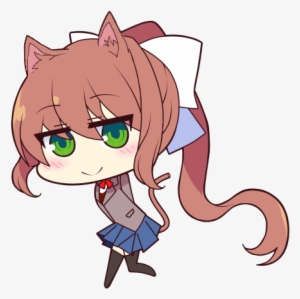 Monika~ ❤️doki Doki Literature Club ❤ By Vannalicious - Ddlc Monika Cat Ears #3268283