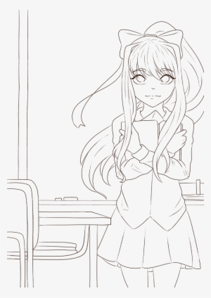 Un Pequeño Lineart De Dokidoki Literature Club, Es - Line Art #3270123 Un Pequeño Lineart De Dokidoki Literature Club, Es - Line Art #3270123