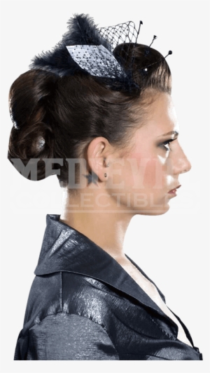 Vintage Net And Feather Hair Comb - Drawing #3273499