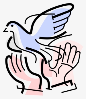 Vector Illustration Of Hands Release Symbolic Dove - Woman #3276091