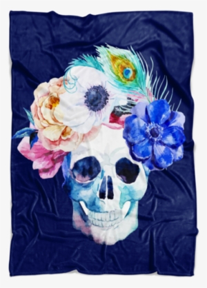 Blooming Skull Blanket - Flower Skull #3276715