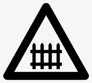 Railway Crossing Sign Vector - Railway Crossing Sign Black And White #3277868