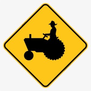 Tractor Crossing Icon Warning Trail Sign - Road Sign With Car #3278079