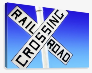Railroad Crossing Sign Impression Sur Toile - Vintage Railroad Crossing Sign #3278083