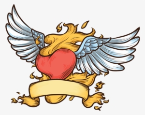 Flaming Heart Vector Illustration - Corazones Imagenes Tribales Png De Color #3278292