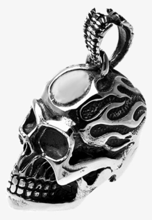 Big Flaming Skull Pendant - Pendant #3278440