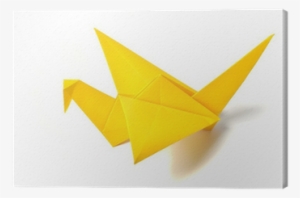 Yellow Origami Crane Over White Canvas Print • Pixers® - Orizuru #3278601