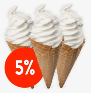 5% Vanilla Soft Serve - Ice Cream Cone #3279693